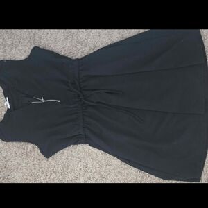 Maurices Black Sleeveless Drawstring Waist Mini Dress